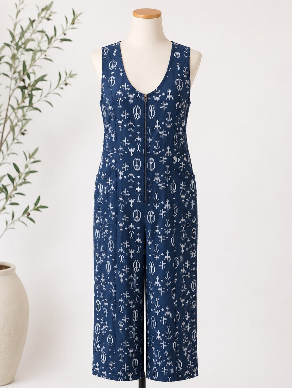 Roark Outbound Jumpsuit Womens L Deep Blue Cotton Canvas Streetwear Utility